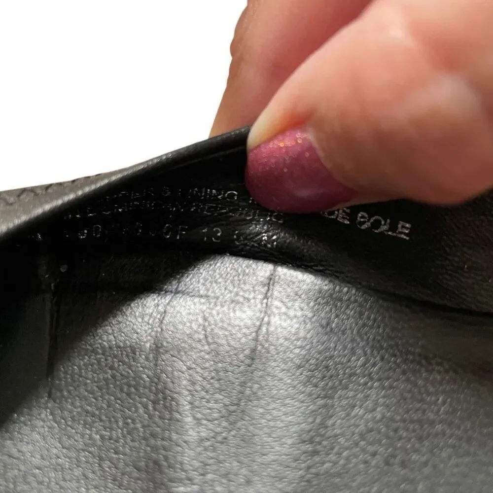 Tory Burch Reva Ballet Flats Women’s 6.5‎ Travel Black Leather Silver Medallion